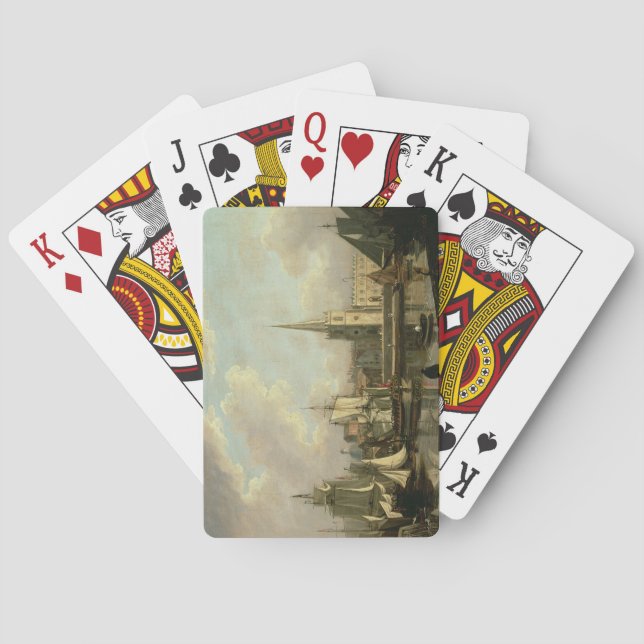 George's Dock Basin, Liverpool, 1797 (oil on canva Playing Cards (Back)