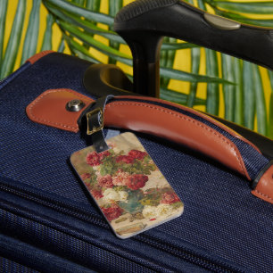 Georges Jeannin - A Still Life with Roses in a ... Luggage Tag