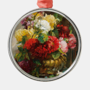 Georges Jeannin Vintage Flower Piece in Vase Metal Tree Decoration