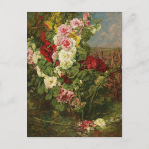 Georges Jeannin Vintage Hollyhock Postcard