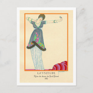 Georges Lepape Vintage Art Deco Fashion Lassitude Postcard