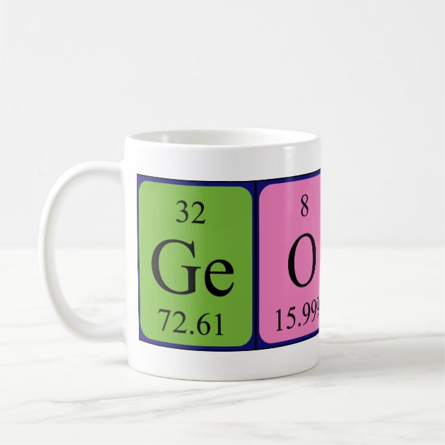 Georges periodic table name mug (Left)