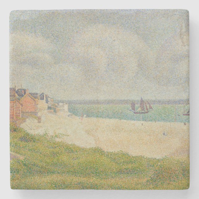 Georges Pierre Seurat | Le Crotoy looking Upstream Stone Coaster (Front)