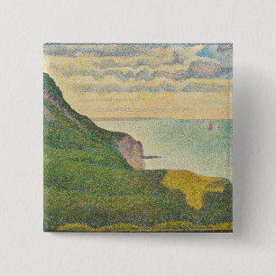 Georges Pierre Seurat Seascape at Port-en-Bessin 15 Cm Square Badge