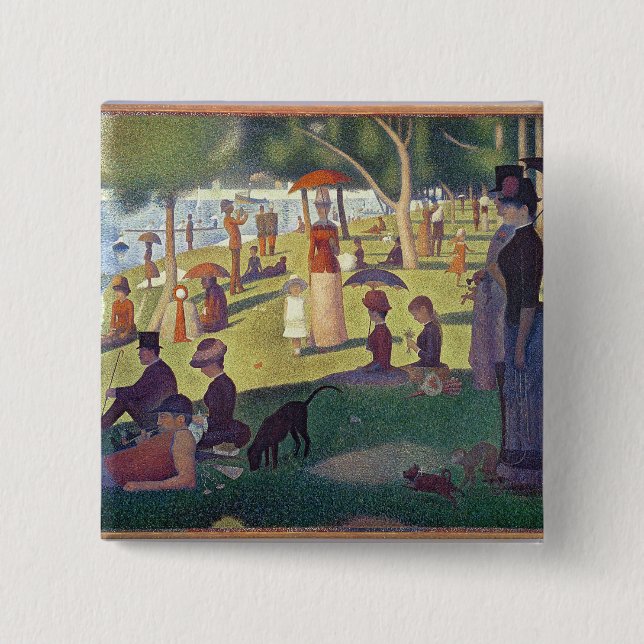 Georges Pierre Seurat | Sunday Afternoon on the Is 15 Cm Square Badge (Front)