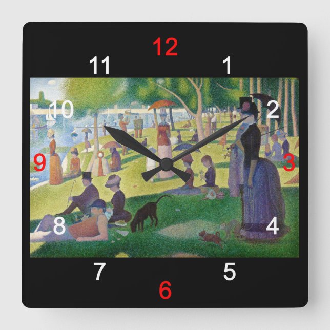 “Georges Seurat”の壁掛け時計,No.02 Square Wall Clock (Front)