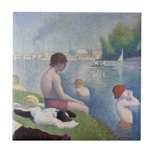 Georges Seurat - Bathers at Asnieres Tile (Front)