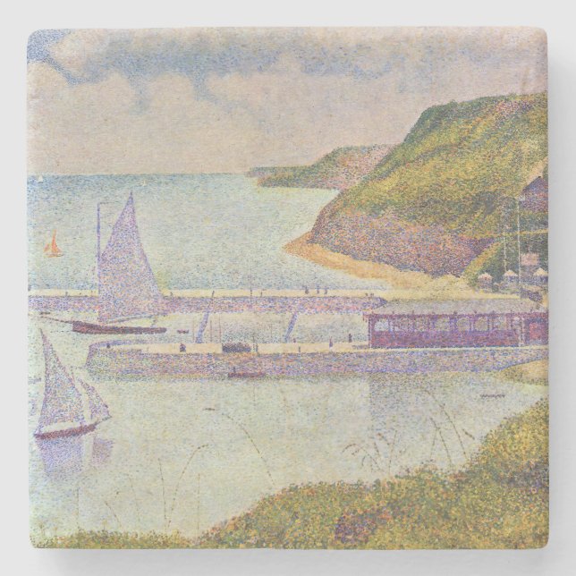 Georges Seurat - Port-en-Bessin at High Tide Stone Coaster (Front)