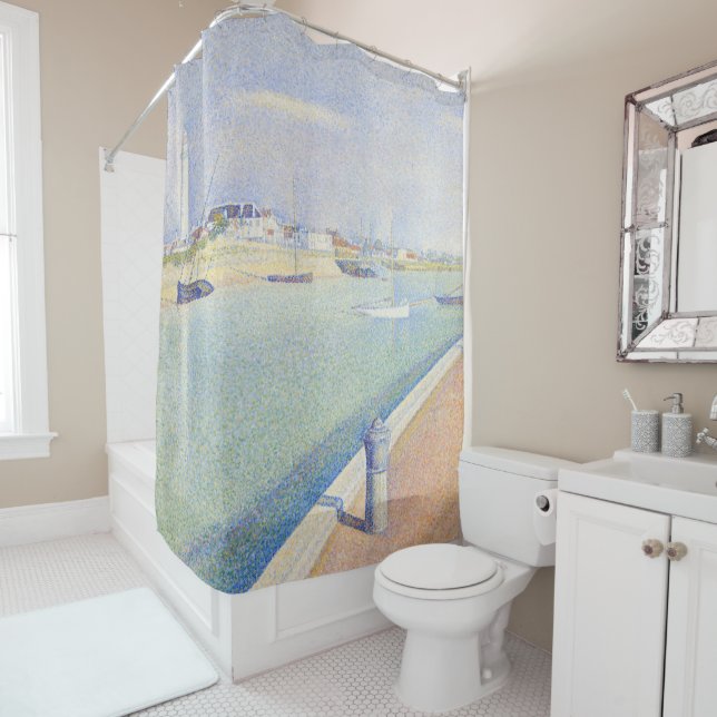 Georges Seurat - The Channel of Gravelines Shower Curtain (In Situ)