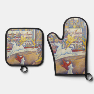 Georges Seurat - The Circus Oven Mitt & Pot Holder Set