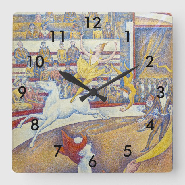 Georges Seurat - The Circus Square Wall Clock (Front)