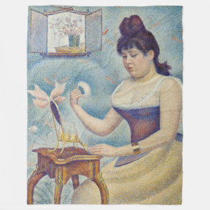 Georges Seurat - Young Woman Powdering Herself Fleece Blanket