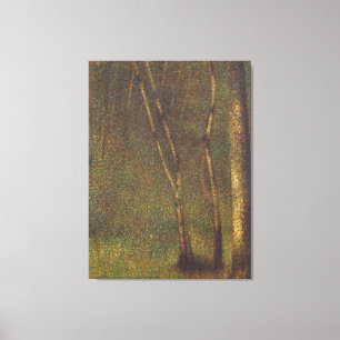 Georges Seurat's In the Woods at Pontaubert (1883) Canvas Print