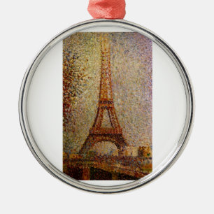 Georges Seurat's Painting: The Eiffel Tower (1889) Metal Tree Decoration