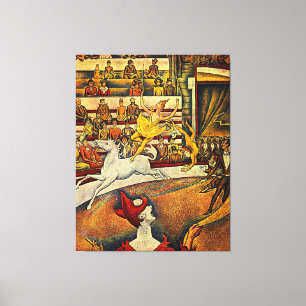 Georges Seurat's The Circus (1891) - Clown & Rider Canvas Print