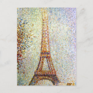 Georges Suerat Eiffel Tower Pointillism Postcard