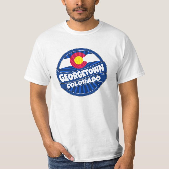Georgetown Colorado flag burst tshirt (Front)