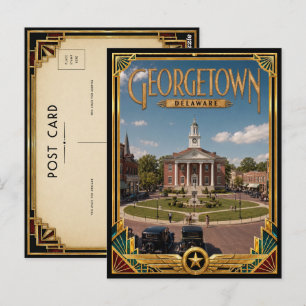 Georgetown Delaware Vintage Art Deco Golden Age Postcard