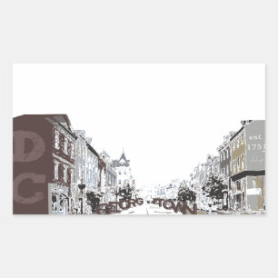 GEORGETOWN IN WASHINGTON, DC RECTANGULAR STICKER