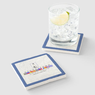 Georgetown Nautical Flags and Coordinates Coaster