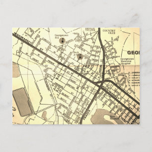 Georgetown, SC Vintage Map Postcard