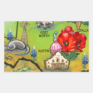 Georgetown Texas Cartoon Map Rectangular Sticker