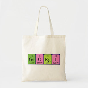 Georgi periodic table name tote bag