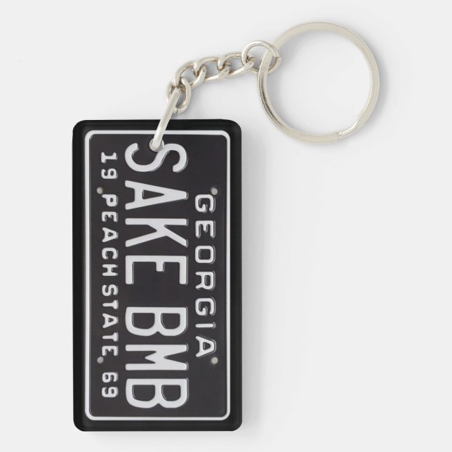 Georgia 1969 Vintage License Plate Keychain C1 (Back)