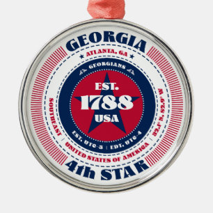 Georgia 4th State Christmas Ornament