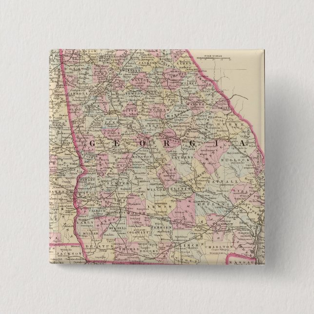 Georgia, Alabama 15 Cm Square Badge (Front)