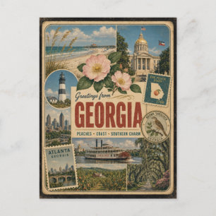 Georgia Authentic Vintage Style Postcard