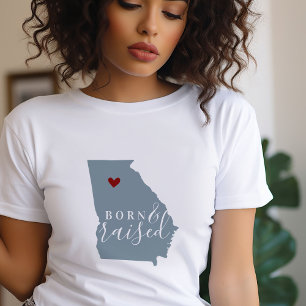 Georgia Born and Raised   Editable Colour State Ma T-Shirt