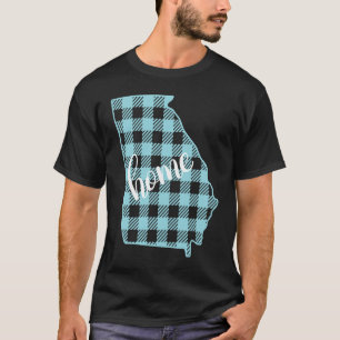 Georgia Buffalo Plaid Home State Country Blue West T-Shirt