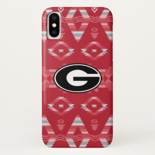 Georgia Bulldogs Logo   Tribal Pattern iPhone X Case