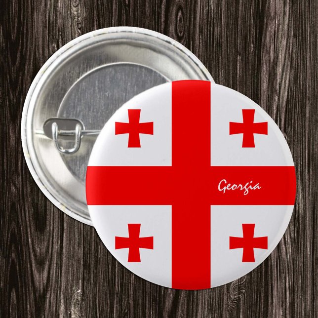 Georgia button, patriotic Georgian Flag fashion 3 Cm Round Badge (Creator Uploaded)