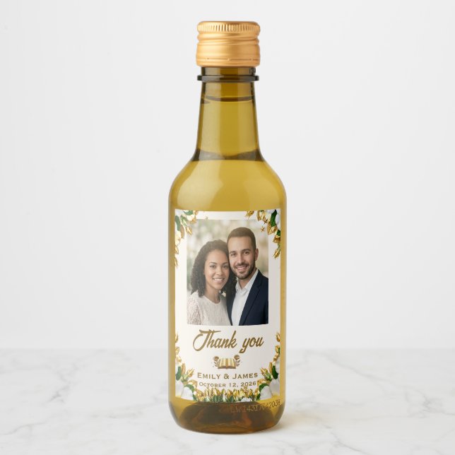 Georgia Cherokee Rose Wedding Favour Bottle Label (Front)