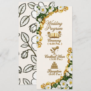 Georgia Cherokee Rose Wedding Program Card