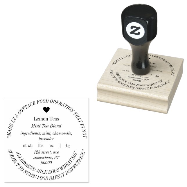 Georgia cottage law food customisable rubber stamp (Stamped)