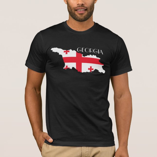 Georgia (Country) Flag-Map T-Shirt (Front)