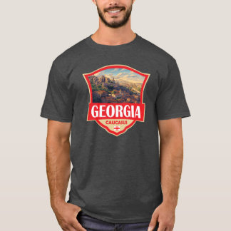 Georgia Country Illustration Retro Badge Oversized T-Shirt
