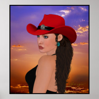 "Georgia" digital Artwork Western Cowgirl Print