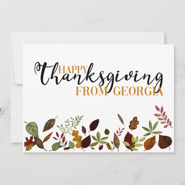 Georgia Fall Foliage Thanksgiving Card (Front)