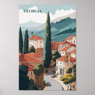 Georgia Famous Travel Place Poster