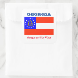Georgia Flag and Slogan Square Sticker