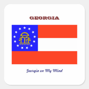 Georgia Flag and Slogan Square Sticker