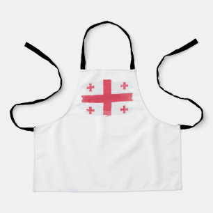 Georgia flag brush stroke, national flag apron