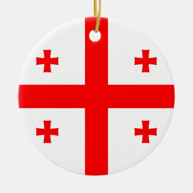 Georgia Flag Ceramic Tree Decoration (Front)