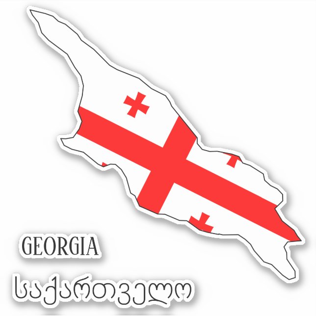 Georgia Flag Charming Patriotic Map (Front)