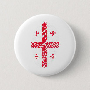 Georgia Flag Fingerprint Country Pride 6 Cm Round Badge