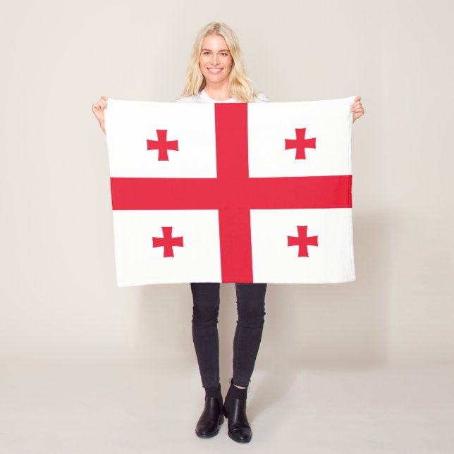 Georgia Flag Fleece Blanket (In Situ)